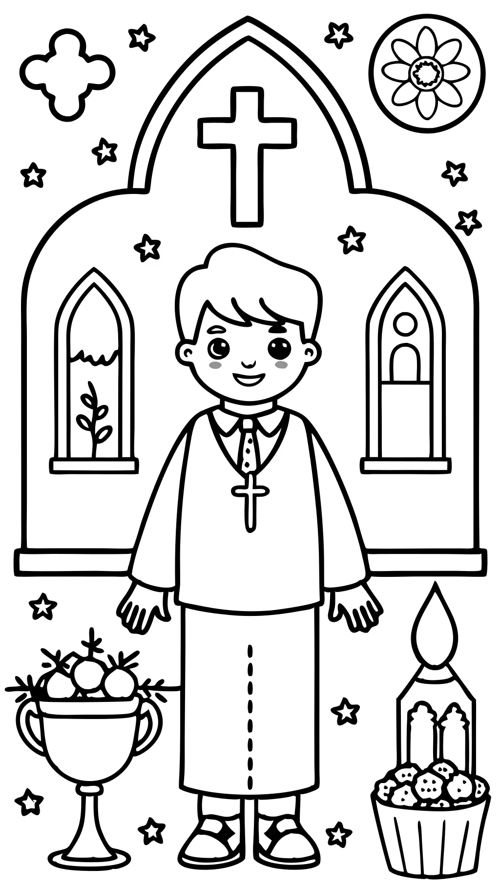 coloriage de communion